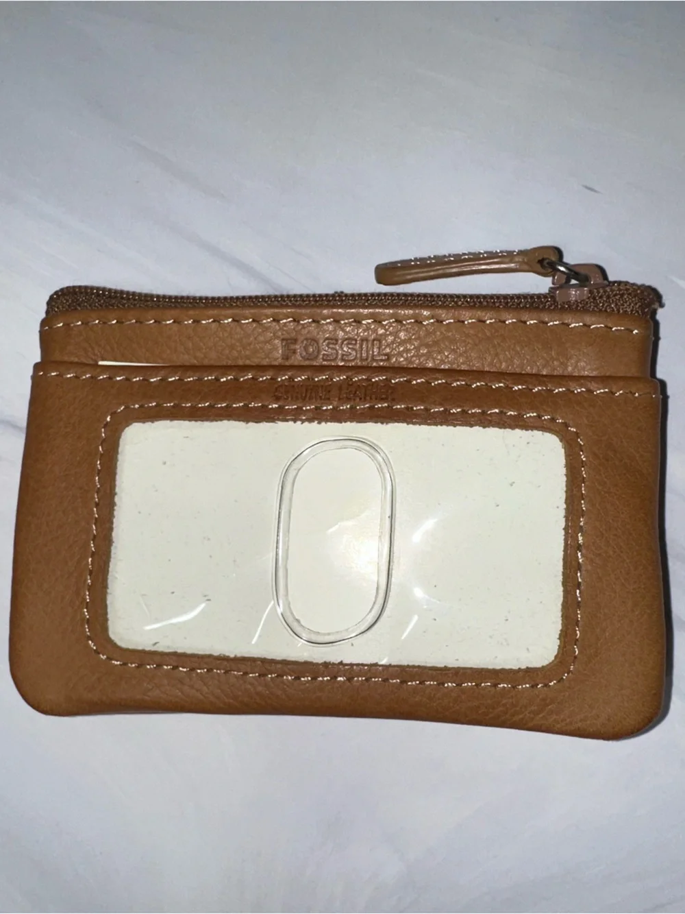 Fossil card / ID / Key Holder Pouch - like new - leather multicolor